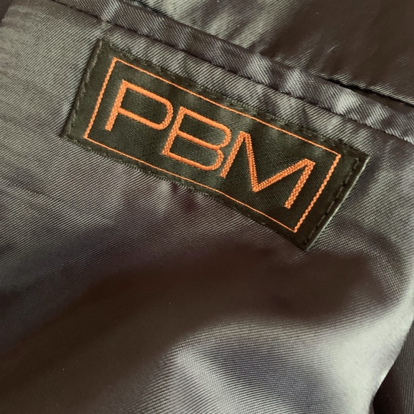 PBM Black Wool 2 Button Sport Coat Blazer, Size 42R - Picture 10 of 10